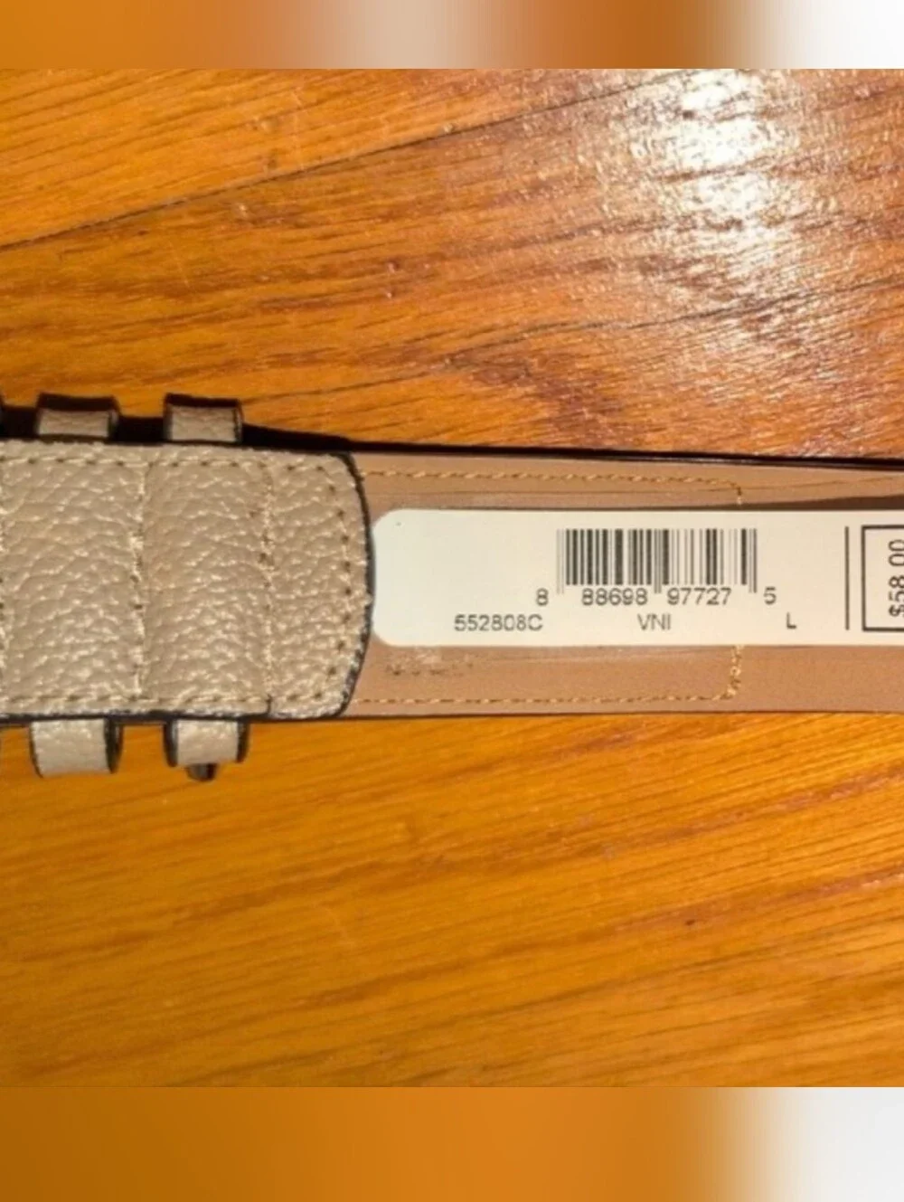 [NWT] Michael Kors Triple Loop Vanilla Belt with Gold-Tone Buckle Size Lg